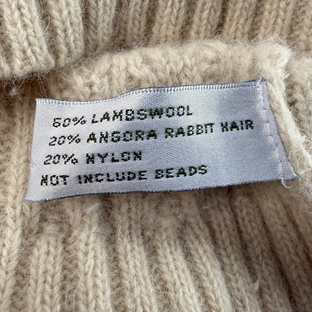 Sutton Studio Beaded Lambswool Angora Turtleneck‎ Sweater Cable Knit Fairy - Picture 9 of 15